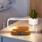 Table Top acrylic Wireless Charger with Night Light & Clock Fast Phone Charger for iPhone 16 pro max Wireless Charging Stands