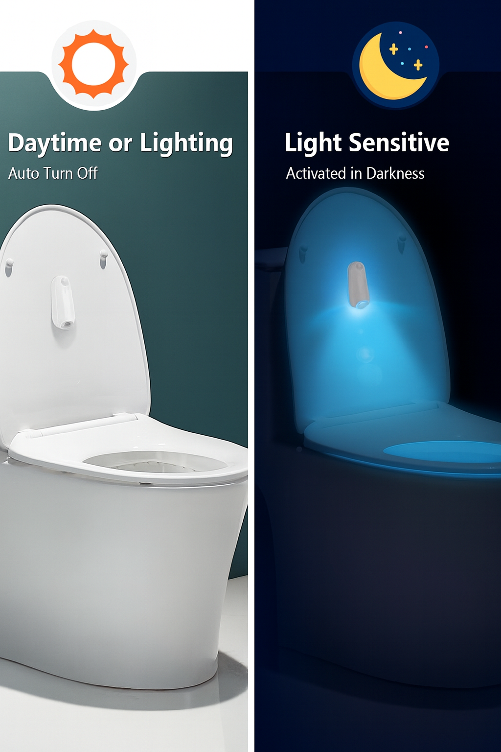 LED Light Toilet Night Motion Sensor Toilet Bowl RGB 7Color Changing For Bathroom Decoration LED Rechargeable
