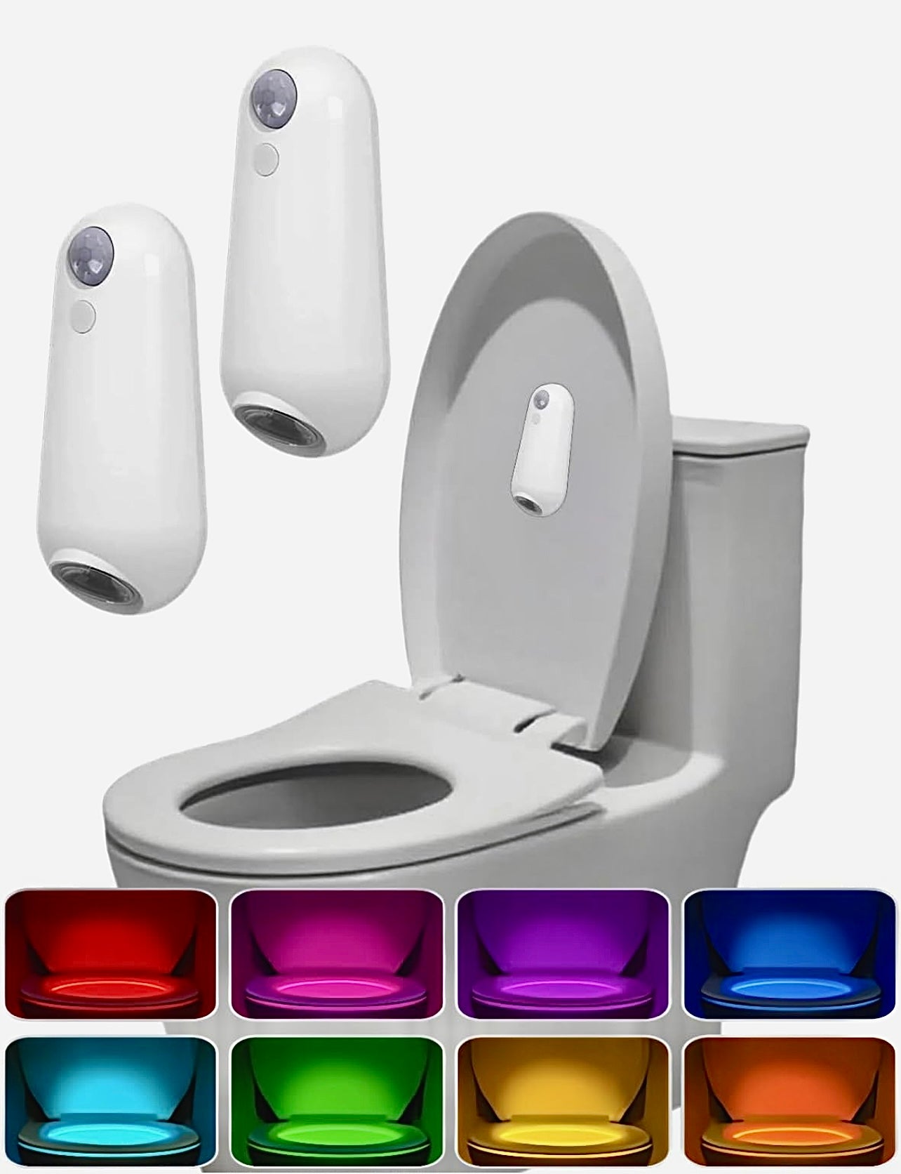 LED Light Toilet Night Motion Sensor Toilet Bowl RGB 7Color Changing For Bathroom Decoration LED Rechargeable