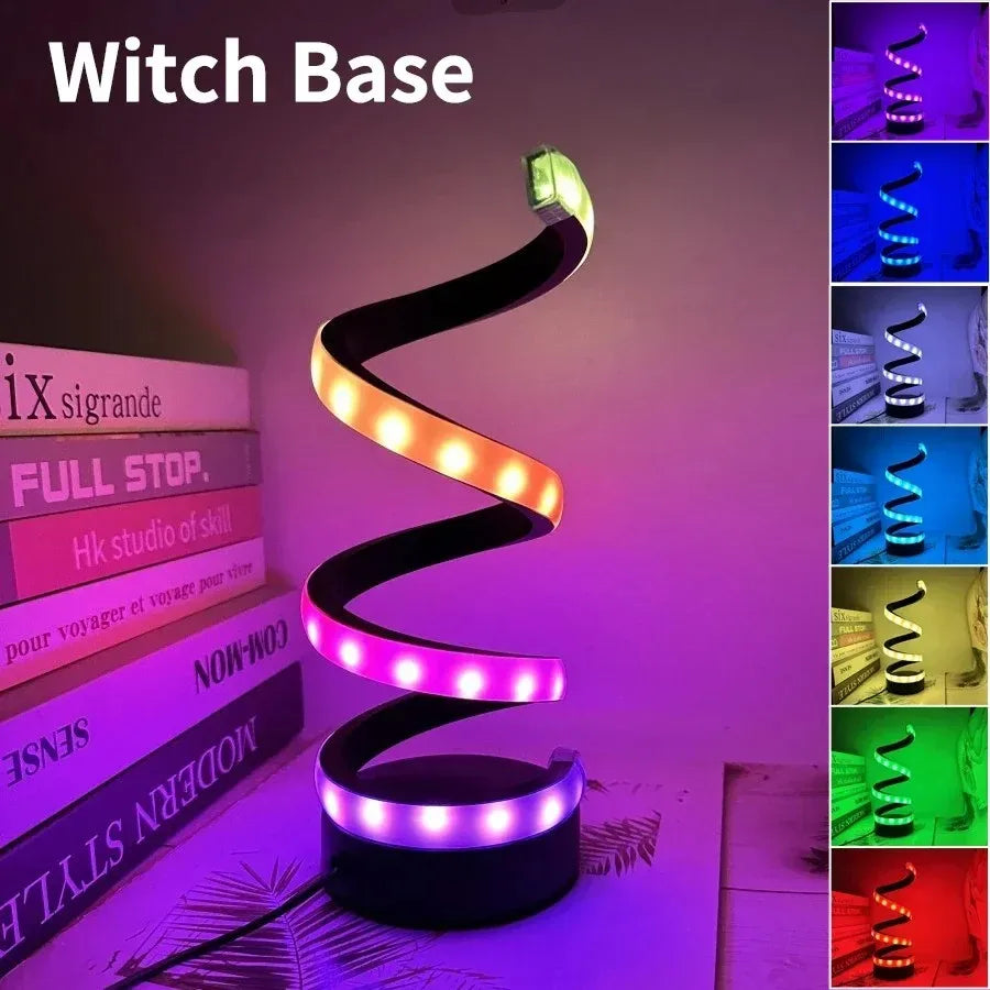 Creative Spiral LED Night Light Dimmable 3 Colors Table Night Lamp