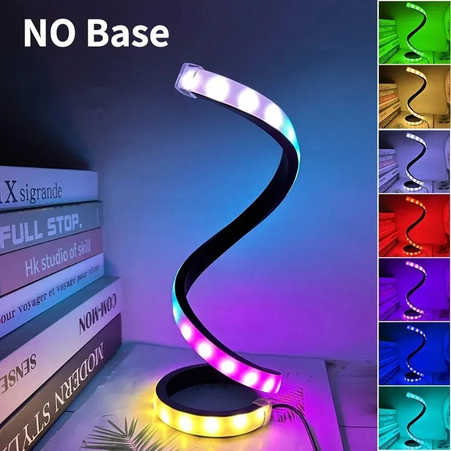 Creative Spiral LED Night Light Dimmable 3 Colors Table Night Lamp