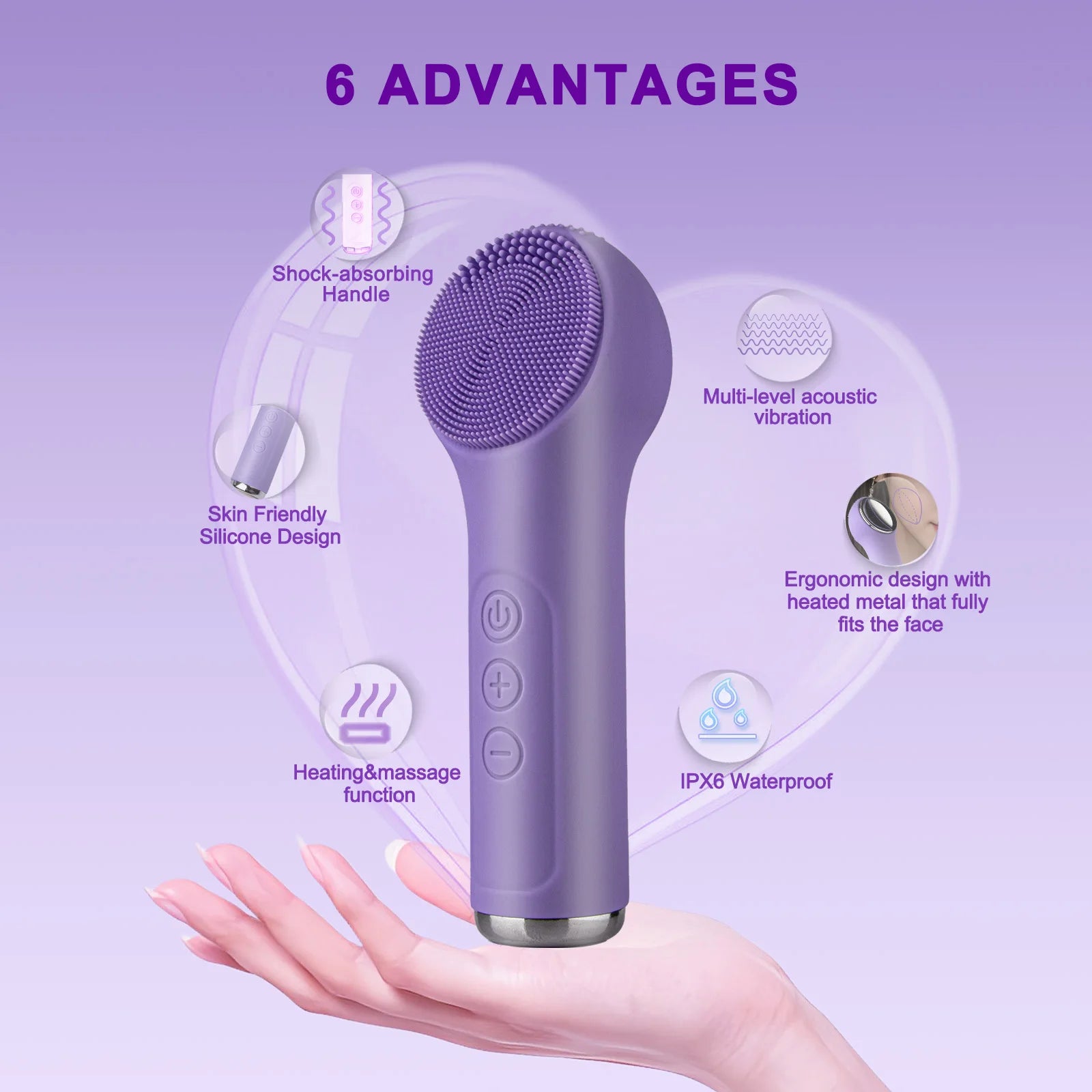 Rechargeable Waterproof Facial Cleansing Brush