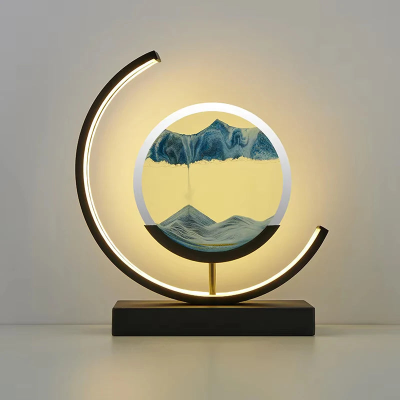 LED Night Light Moving Sand Art Table Lamp