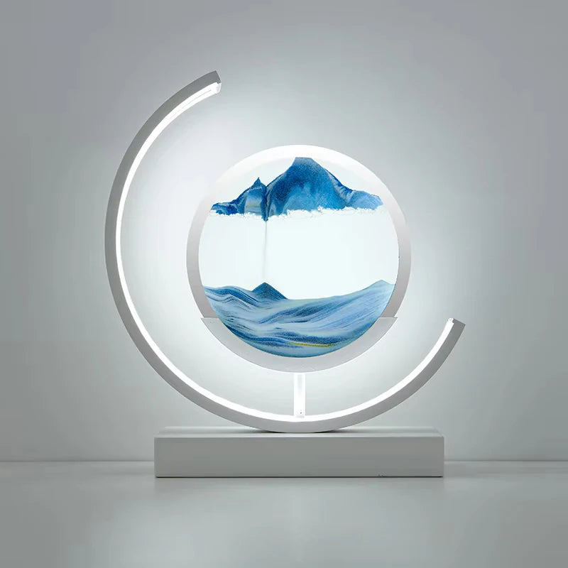 LED Night Light Moving Sand Art Table Lamp