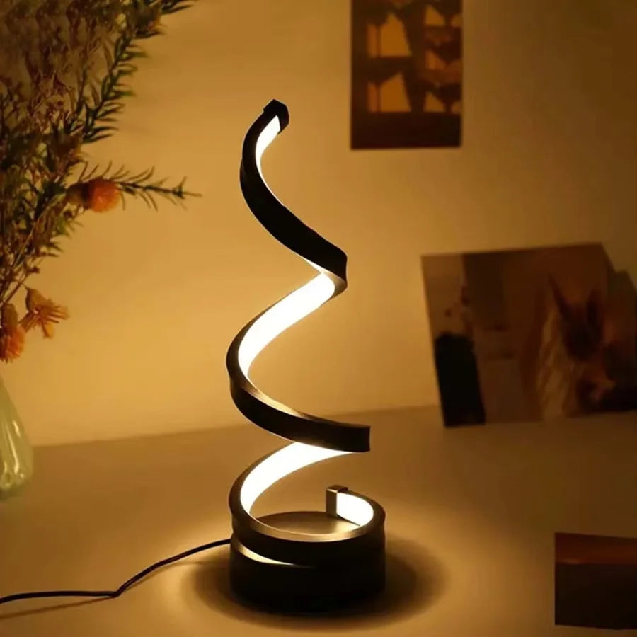 Creative Spiral LED Night Light Dimmable 3 Colors Table Night Lamp