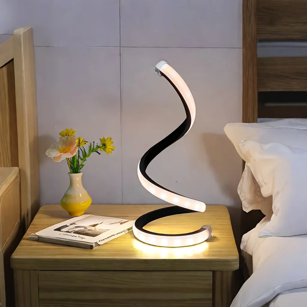 Creative Spiral LED Night Light Dimmable 3 Colors Table Night Lamp