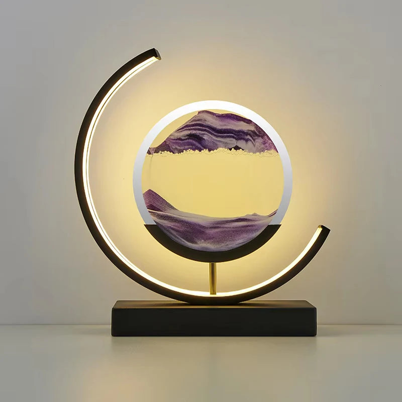 LED Night Light Moving Sand Art Table Lamp