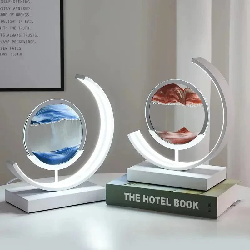 LED Night Light Moving Sand Art Table Lamp