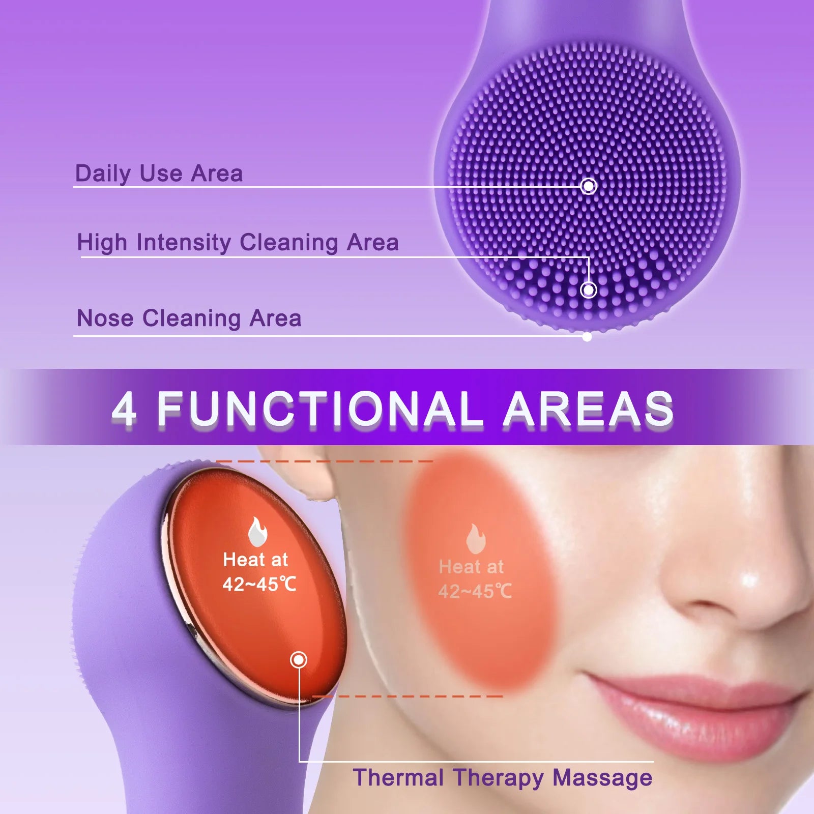 Rechargeable Waterproof Facial Cleansing Brush