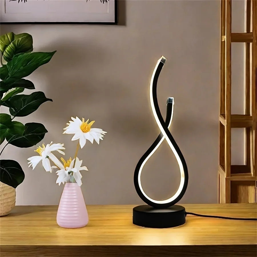 Creative Spiral LED Night Light Dimmable 3 Colors Table Night Lamp