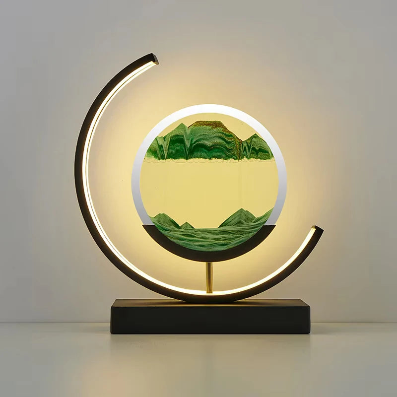 LED Night Light Moving Sand Art Table Lamp