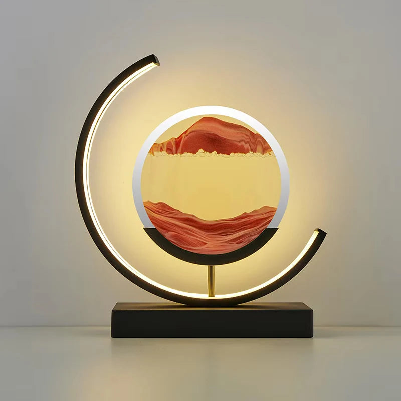 LED Night Light Moving Sand Art Table Lamp
