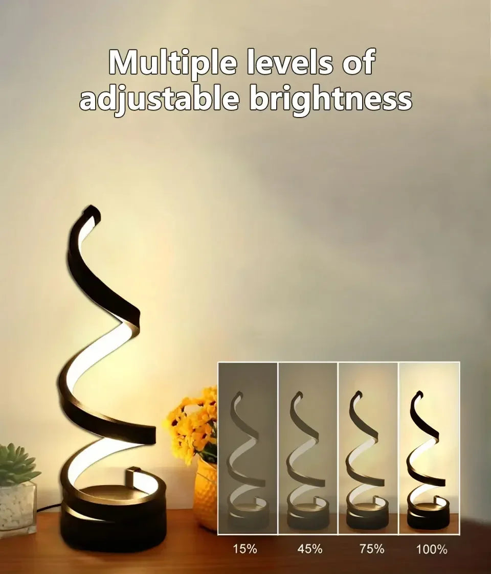 Creative Spiral LED Night Light Dimmable 3 Colors Table Night Lamp