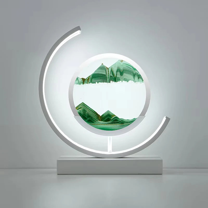 LED Night Light Moving Sand Art Table Lamp