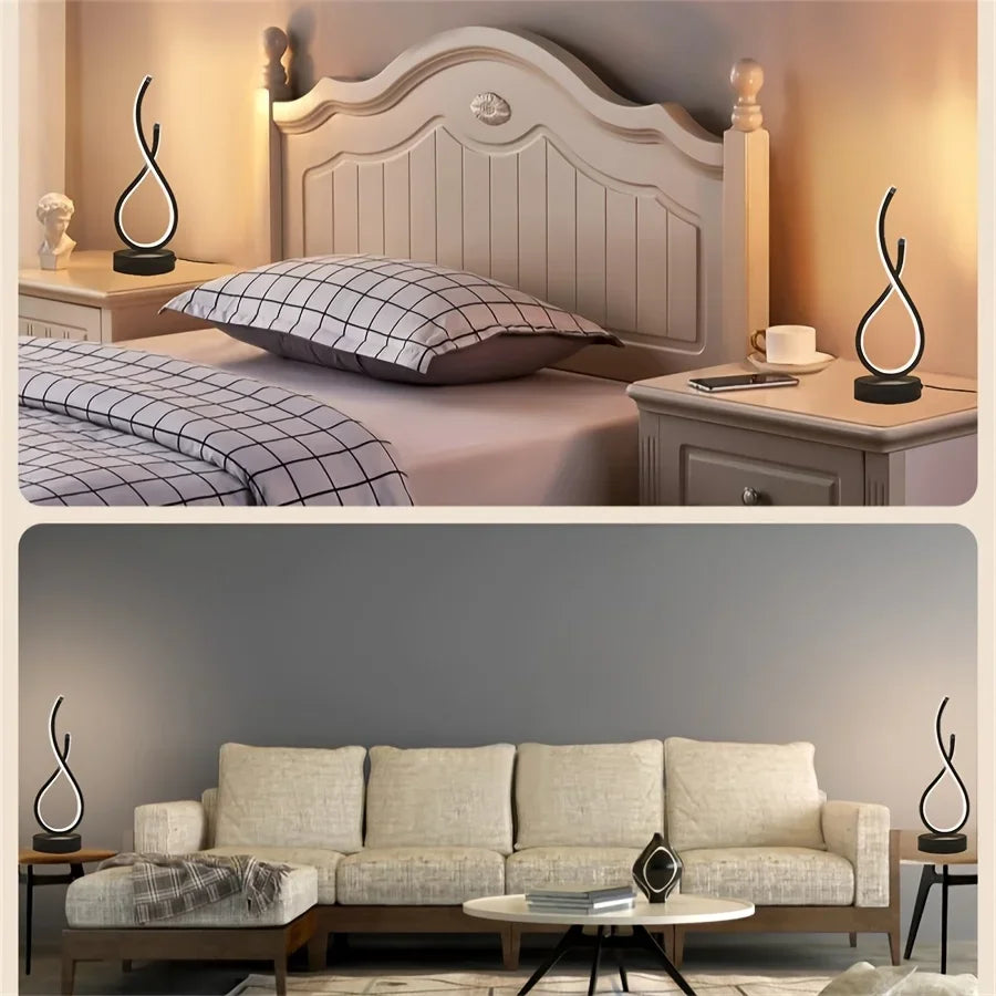 Creative Spiral LED Night Light Dimmable 3 Colors Table Night Lamp