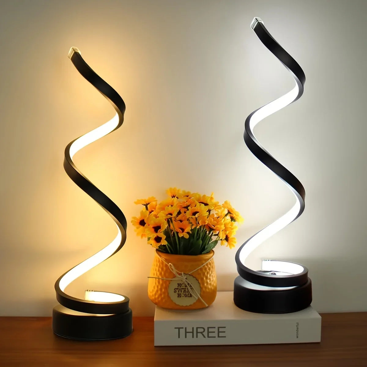Creative Spiral LED Night Light Dimmable 3 Colors Table Night Lamp